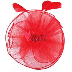 Voaleta pentru decor par cu clema de prindere VTL010BB Rosie